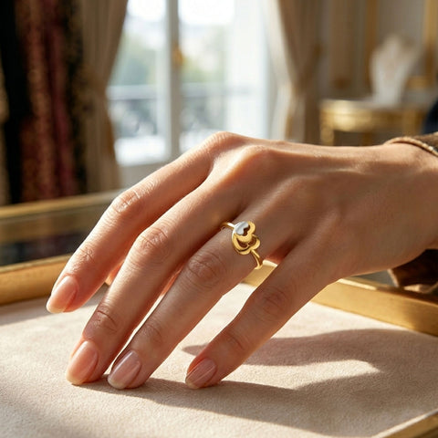 Lyra Silver Adjustable Two Tone Ring