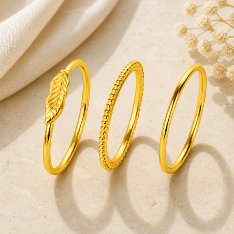 Cora Silver Adjustable Rings Set