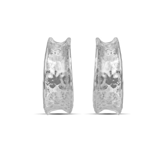 Lyra Silver Hammered Earrings