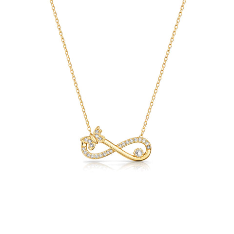 Dami Silver Zirconia Infinity  Necklace