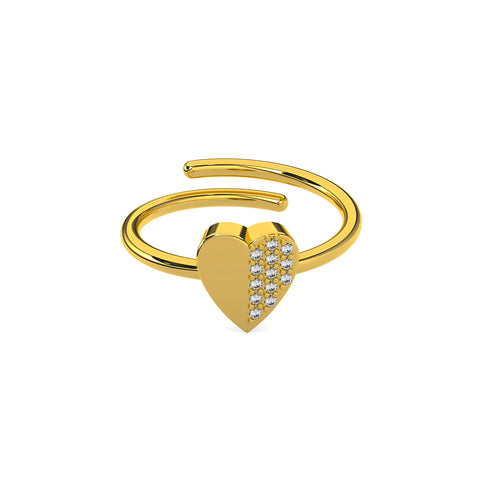 Meya Silver Heart Adjustable Ring