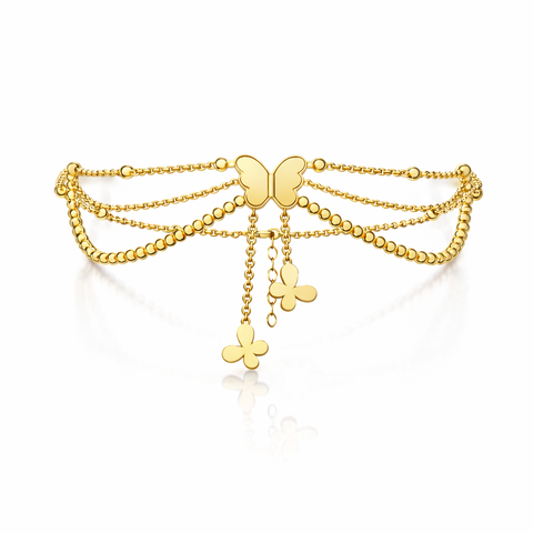 Bysa Silver Butterfly Anklet