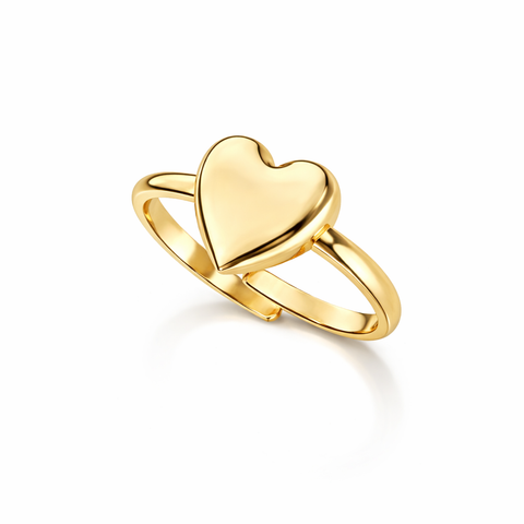 Asha Silver Heart Adjustable Ring