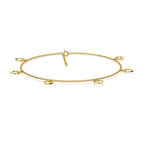 Qeya Silver Heart Anklet