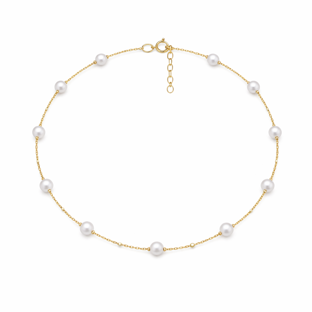 Mavi Silver Pearl Anklet