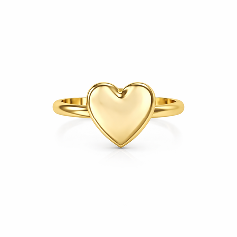 Asha Silver Heart Adjustable Ring