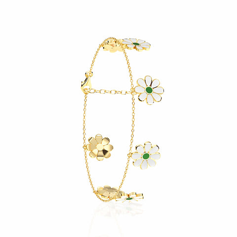 Arna Silver Floral Anklet