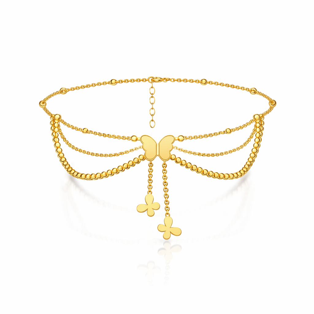 Bysa Silver Butterfly Anklet