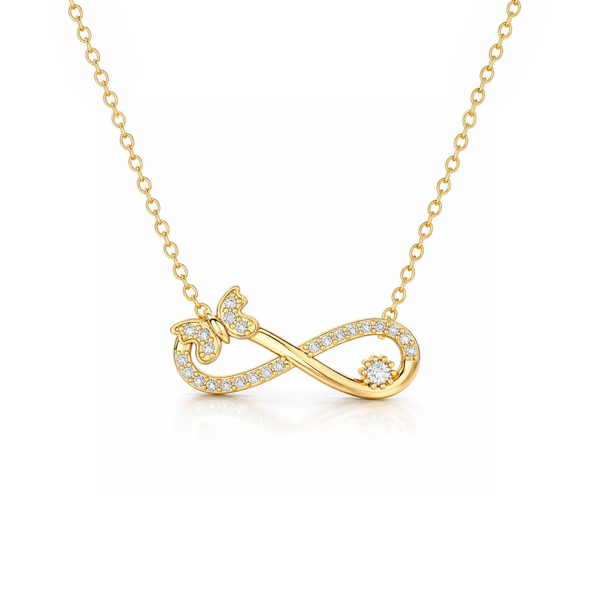 Dami Silver Zirconia Infinity  Necklace