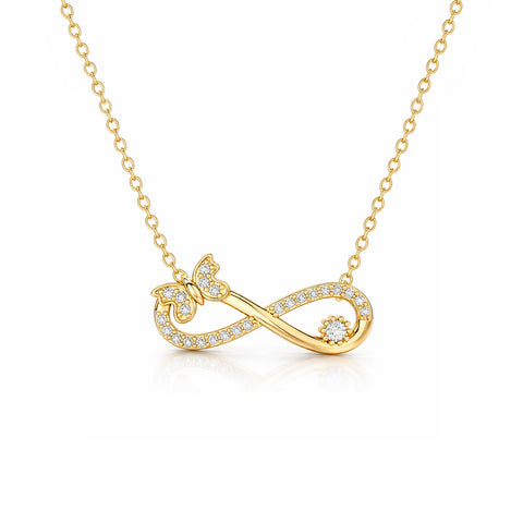 Dami Silver Zirconia Infinity  Necklace