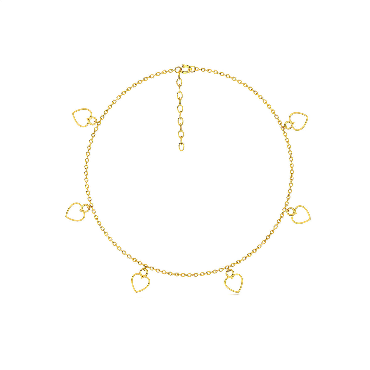 Qeya Silver Heart Anklet