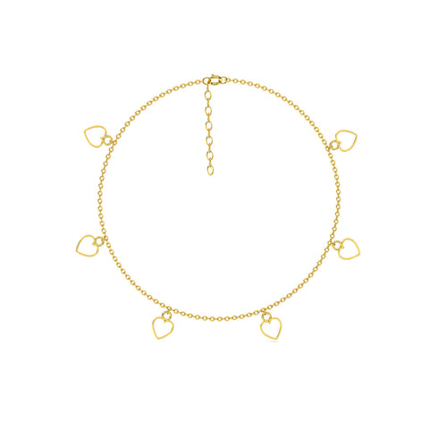 Qeya Silver Heart Anklet