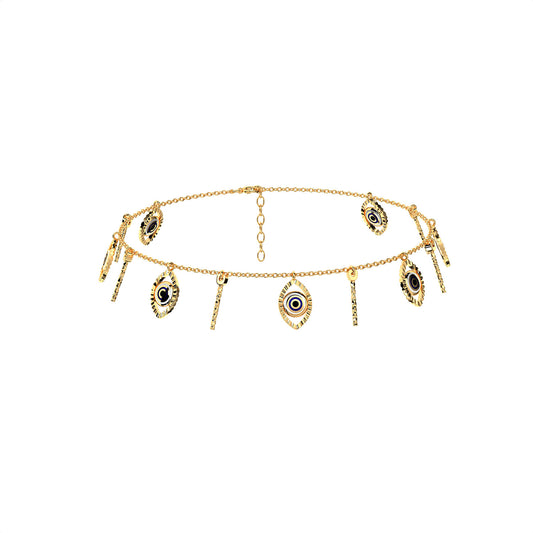 Heya Silver Evil Eye Anklet