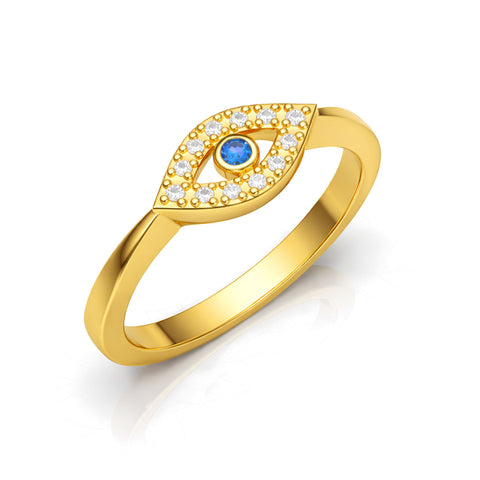 Veya Silver Adjustable Evil Eye Ring