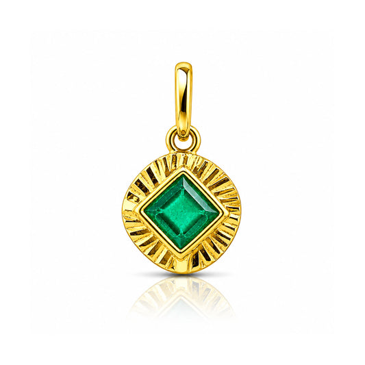Anna Silver Emerald Pendant