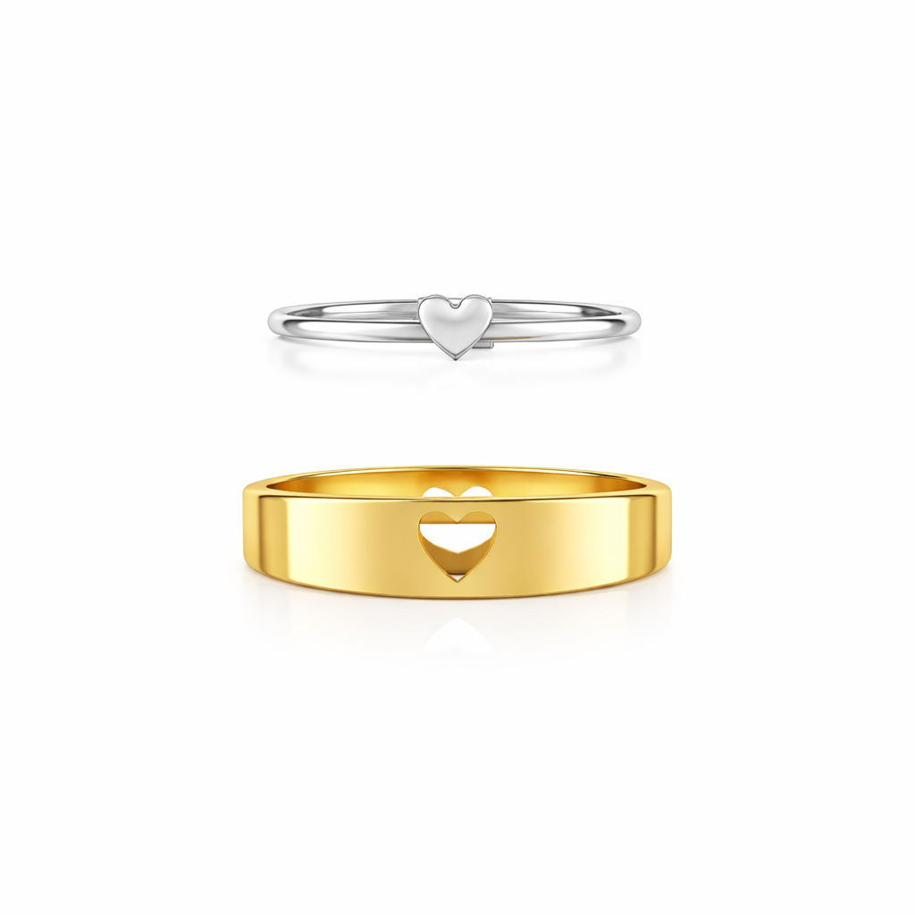 Havi Silver Adjustable Two Tone Ring Set