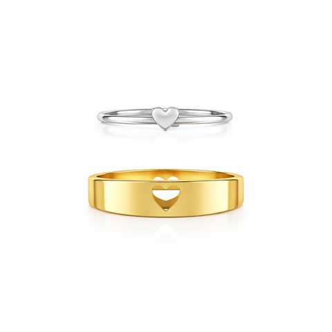 Havi Silver Adjustable Two Tone Ring Set