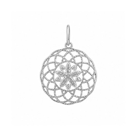 Zoe Silver Floral Pendant