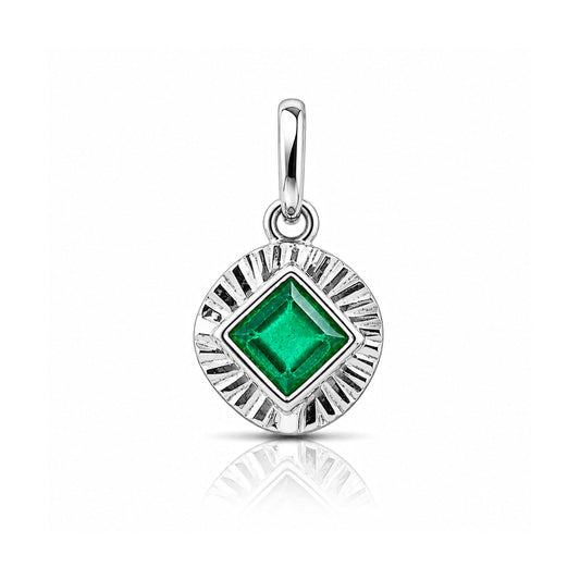 Anna Silver Emerald Pendant
