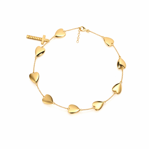 Huni Silver Heart Anklet