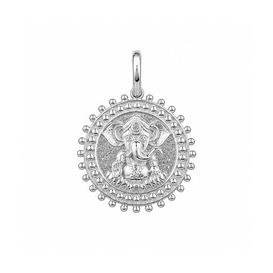 Anna Silver Ganesh Zirconia Pendant