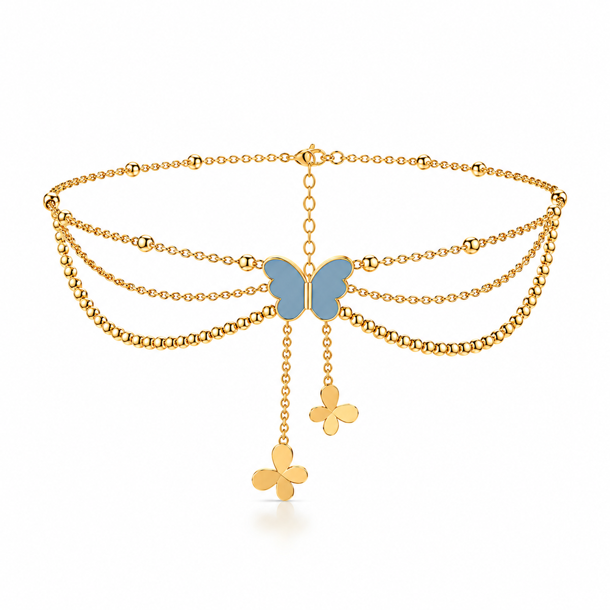 Bysa Silver Butterfly Anklet