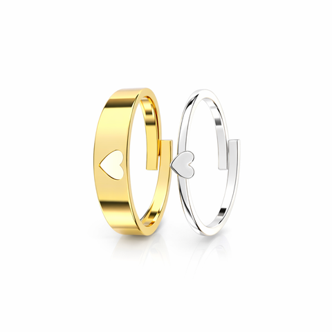 Havi Silver Adjustable Two Tone Ring Set