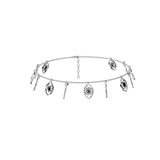Heya Silver Evil Eye Anklet