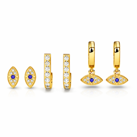 Demi Silver Earrings Set