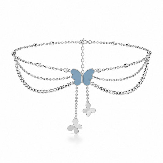 Bysa Silver Butterfly Anklet