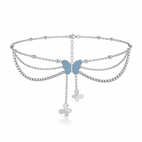 Bysa Silver Butterfly Anklet