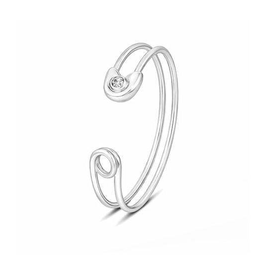 Mira Silver Cuff Bangle