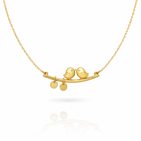 Runi Silver Love Birds Necklace