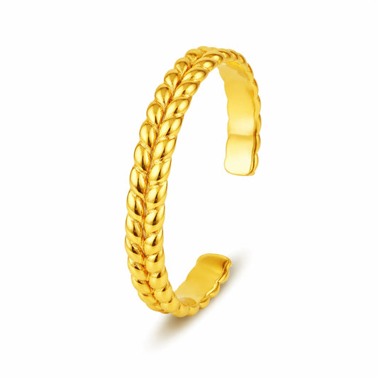 Ria Silver Embossed Cuff Bangle