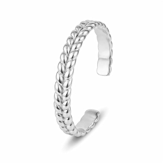 Ria Silver Embossed Cuff Bangle