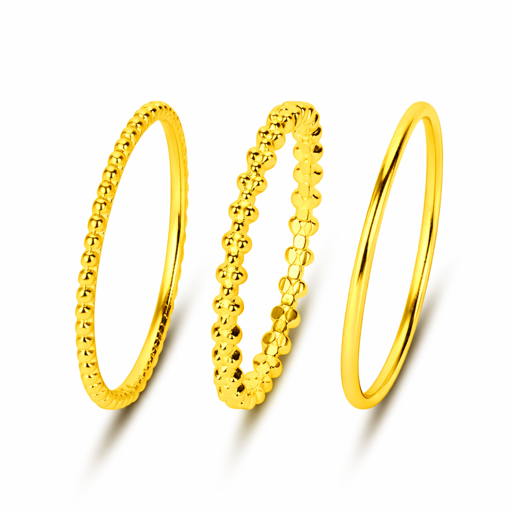 Lucy Silver Adjustable Ring Set