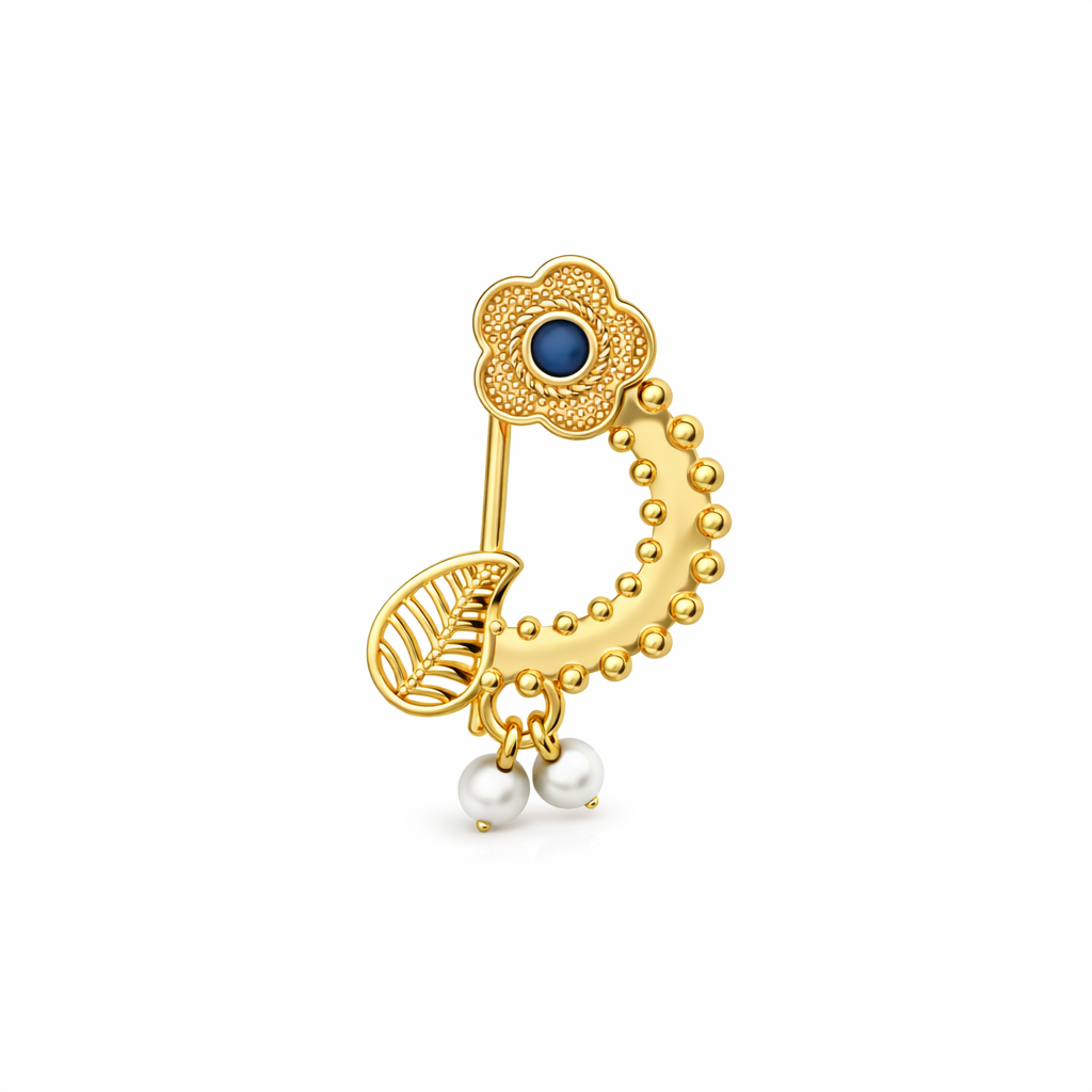 Liza Silver Pearl Nose Pin