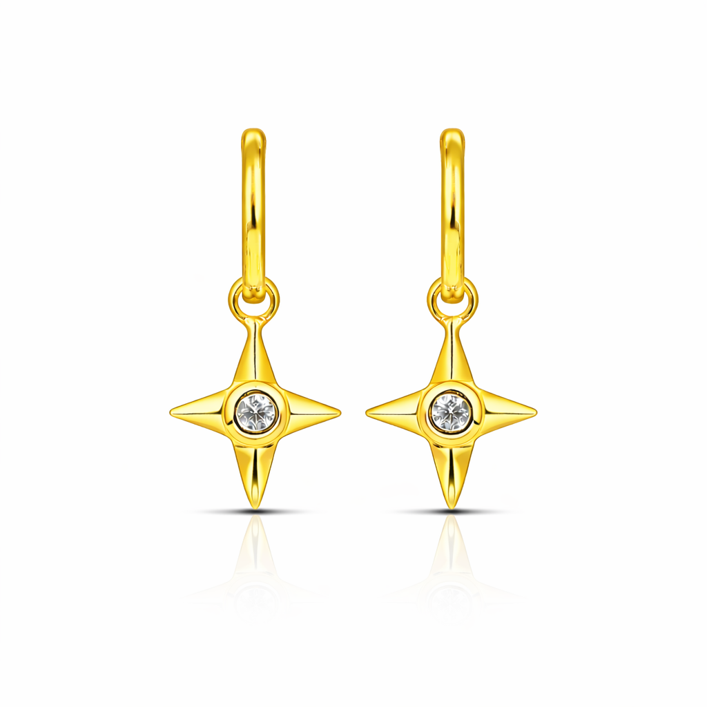 Aya Silver Star Earrings