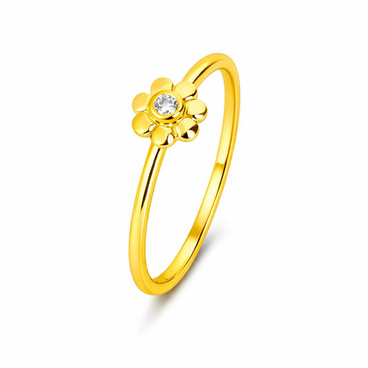 Rae Silver Floral Adjustable Ring