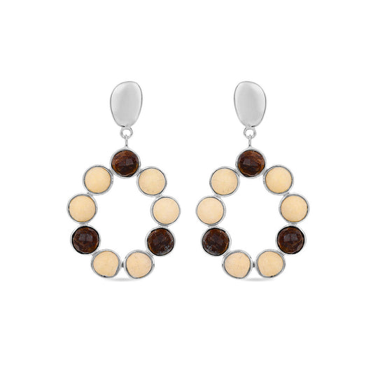 Sia Silver Round Earrings
