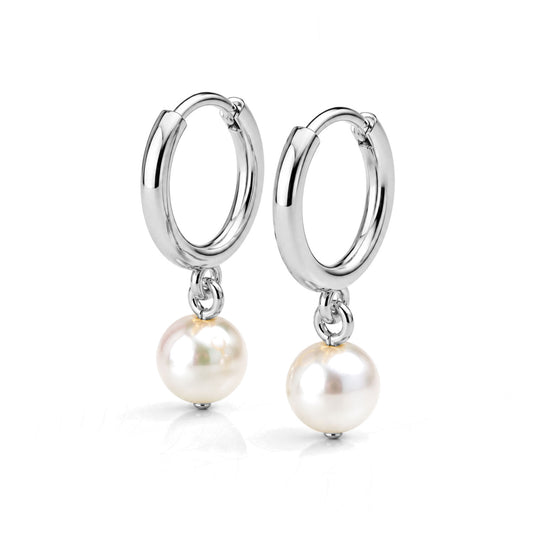 Bina Silver Synthetic Pearl Earrings