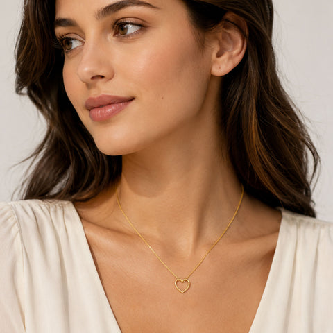 Taya Silver Heart Necklace