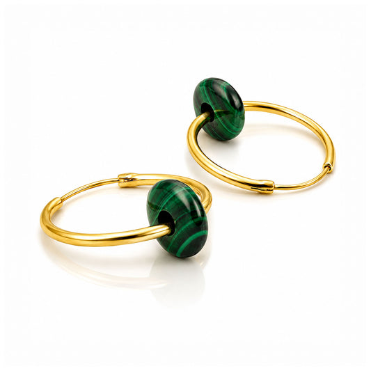 Rina Silver Malachite Earrings