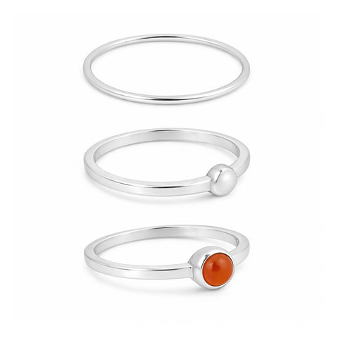 Nyra Silver Adjustable Ring Set