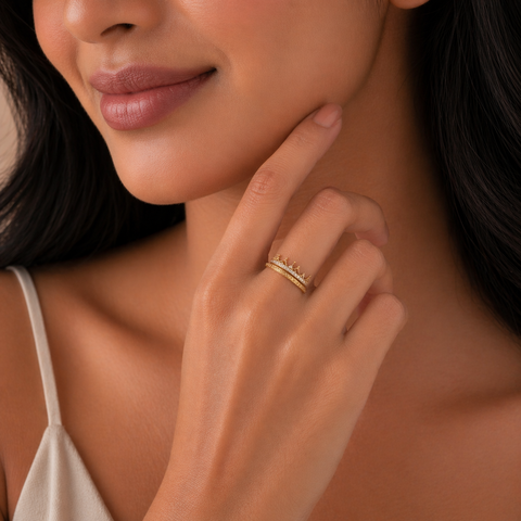 Zaya Silver Adjustable Ring Set