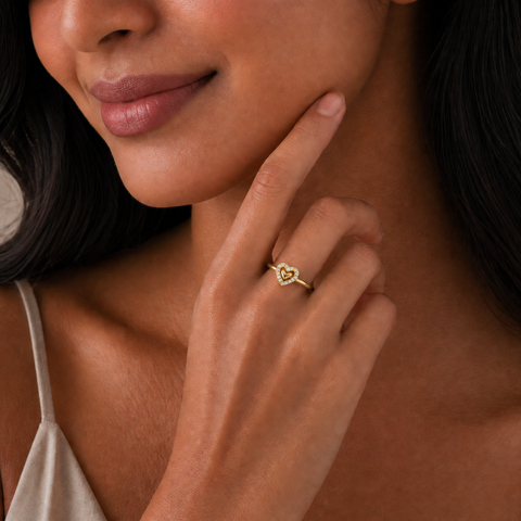 Miva Silver Heart Adjustable Ring