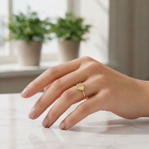 Meya Silver Heart Adjustable Ring