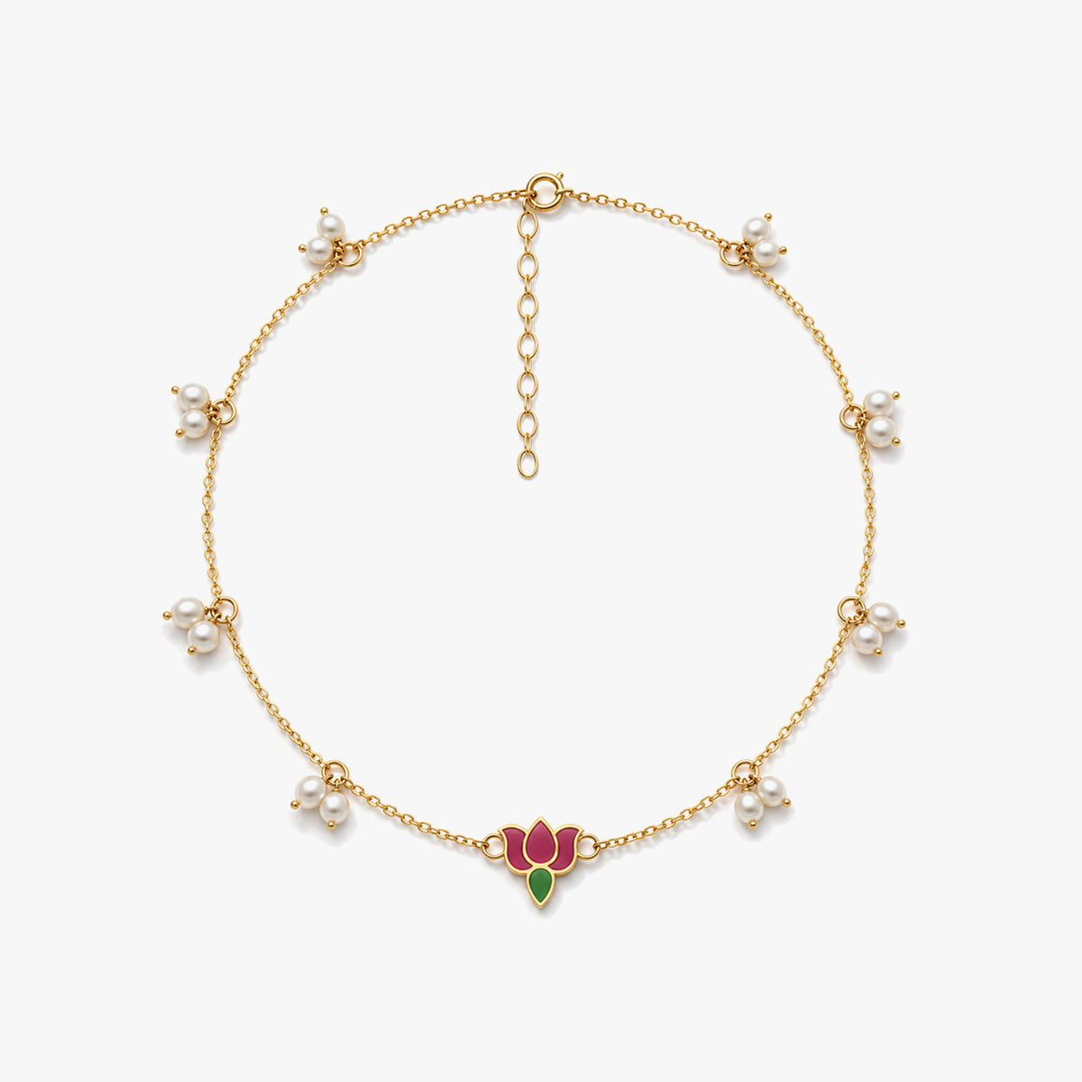 Alyn Silver Lotus Anklet