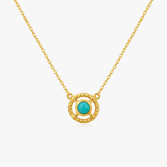 Lily Silver Turquoise Necklace