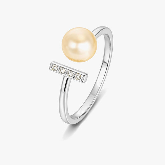 Poi Silver Pearl Adjustable Ring